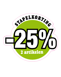 Etalagesticker stapelkorting lente groen 2 artikel STA-70