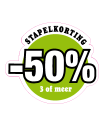 Etalagesticker stapelkorting lente groen 3 artikel STA-71