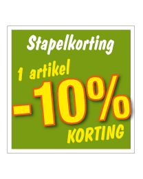 Etalagesticker stapelkorting lente groen 1 artikel STA-72