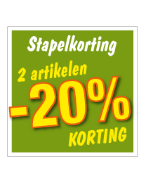 Etalagesticker stapelkorting lente groen 2 artikel STA-73
