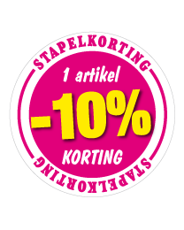 Etalagesticker stapelkorting lente roze 1 artikel STA-46