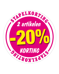 Etalagesticker stapelkorting lente roze 2 artikel STA-47