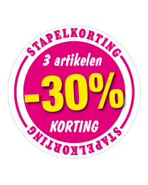 Etalagesticker stapelkorting lente roze 3 artikel STA-48