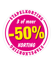 Etalagesticker stapelkorting lente roze 3 artikel STA-49