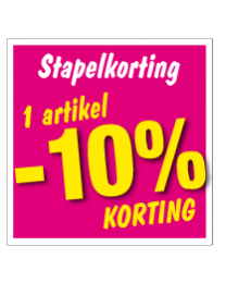 Etalagesticker stapelkorting lente roze 1 artikel STA-53