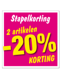 Etalagesticker stapelkorting lente roze 2 artikel STA-54