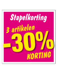 Etalagesticker stapelkorting lente roze 3 artikel STA-55