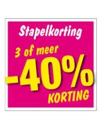 Etalagesticker stapelkorting lente roze 3 artikel STA-56