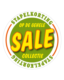 Etalagesticker stapelkorting lente groen sale STA-78