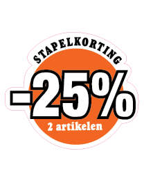 Etalagesticker stapelkorting zomer oranje 2 artikel STA-89
