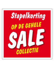 Etalagesticker stapelkorting rood 3 artikelen of meer vierkant STA-011
