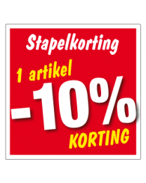 Etalagesticker stapelkorting rood 1 artikel vierkant STA-019