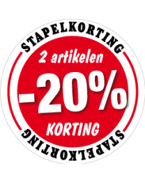 Etalagesticker stapelkorting rood 2 artikelen STA-04