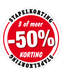 Etalagesticker stapelkorting rood 3 artikelen of meer STA-06