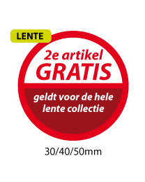 productstickers 2e artikel gratis lente STV-026