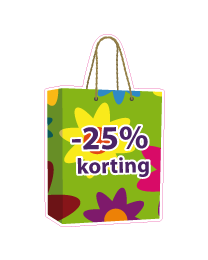 Etalage tasje kortingsticker