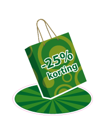 Etalage tasje kortingsticker