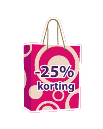 Etalage tasje kortingsticker