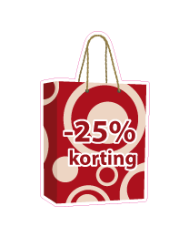 Etalage tasje kortingsticker