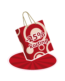 Etalage tasje kortingsticker