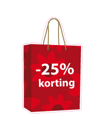 Etalage tasje kortingsticker