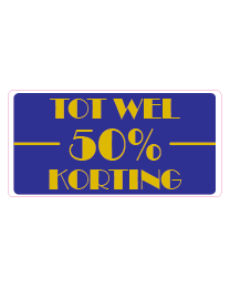 Etalagesticker korting rechthoek
