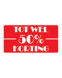 Etalagesticker korting rechthoek