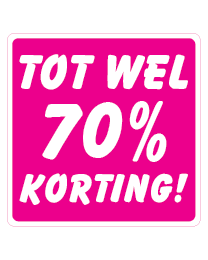 Etalagesticker tot wel korting vierkant