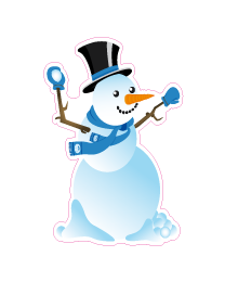 Etalage sneeuwpopsticker