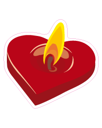 Etalagesticker valentijnskaars