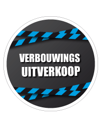 Etalagesticker verbouwings uitverkoop rond