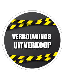 Etalagesticker verbouwings uitverkoop rond
