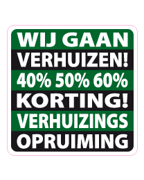 Etalagesticker verhuizings-opruiming