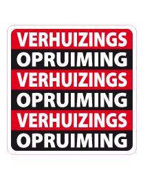 Etalagesticker verhuizings-opruiming