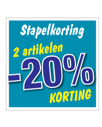 Etalagesticker stapelkorting winter blauw 2 artikel STA-119