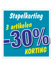 Etalagesticker stapelkorting winter blauw 3 artikel STA-120