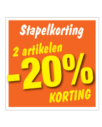 Etalagesticker stapelkorting zomer oranje 2 artikel STA-100