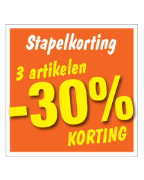 Etalagesticker stapelkorting zomer oranje 3 artikel STA-101