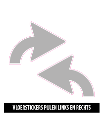 vloerstickers gebogen pijlen grijs