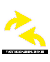 vloerstickers gebogen pijlen geel
