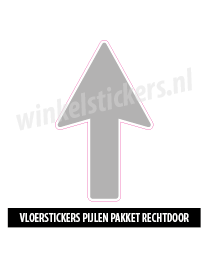 vloersticker pijlen recht grijs