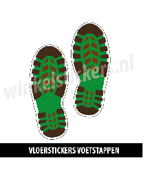 schoenstickers vloersticker bruin groen