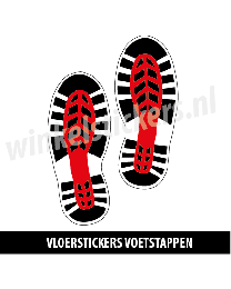 schoenstickers vloersticker rood zwart