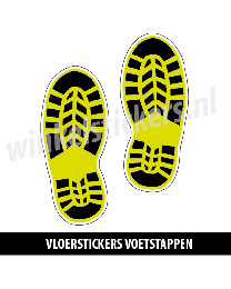 schoenstickers vloersticker geel zwart