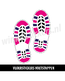 schoenstickers vloersticker roze blauw