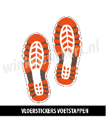 vloersticker schoen sportief oranje/grijs