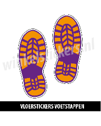 schoenstickers vloersticker oranje paars