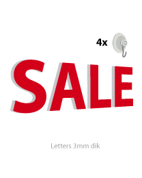 Losse letters woord SALE 2stuks 3mm dik  PA-22
