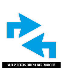 vloerstickers hoek pijlen blauw