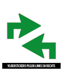 vloerstickers hoek pijlen groen